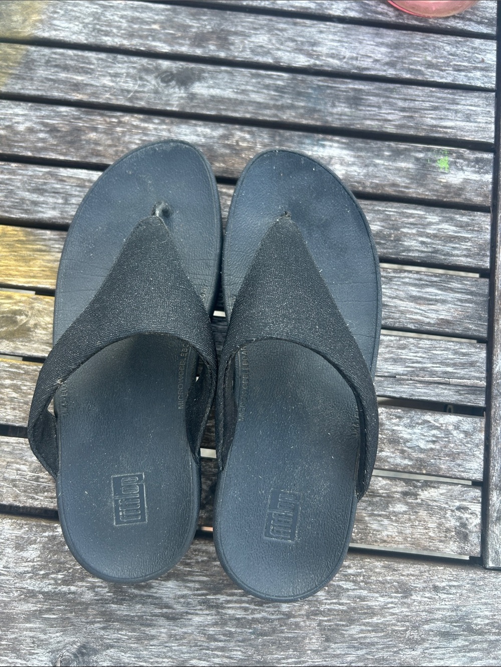 FitFlop Black Women's Espadrille-Style Flip Flops